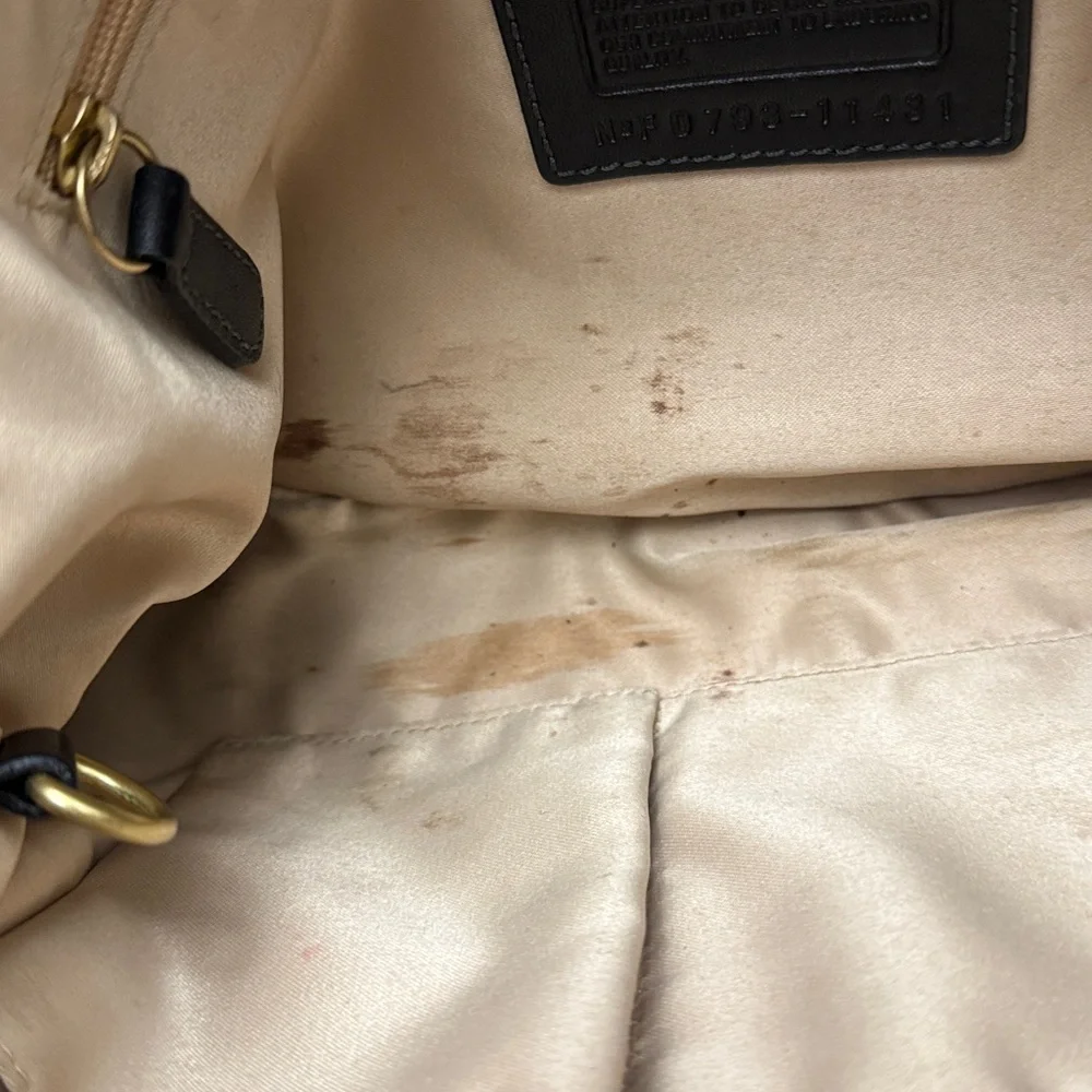 Coach Bleeker Hobo Shoulder Bag # 11431 Leather Corner Brass Buckle Y2K